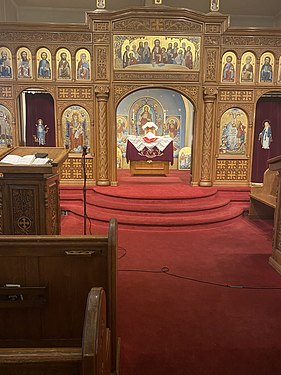 A setup for a standard Coptic Church. This church is nearly 35 years old.