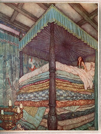 The fairytale The Princess and the Pea exaggerates the traditional European layering of tick mattresses