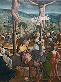 Longinus in The Crucifixion of Jan Provoost (Groeningmuseum of Bruges)