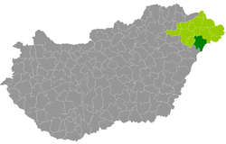 Nyírbátor District within Hungary and Szabolcs-Szatmár-Bereg County.