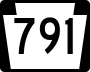 Pennsylvania Route 791 marker