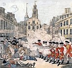 The Boston Massacre, depicted in an engraving by Paul Revere