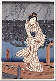 Hiroshige - Evening on the Sumida river