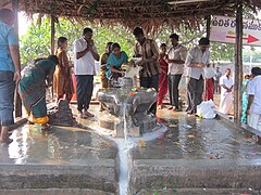ahisheka shiva lingam, in the temple premises