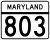 Maryland Route 803 marker