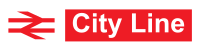 The words "City Line" in white over a Red background.