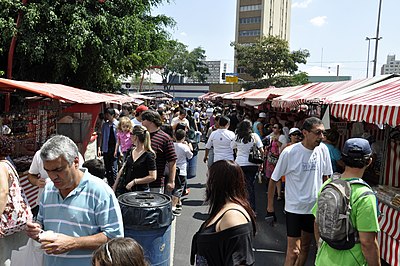Liberdade street market entrance