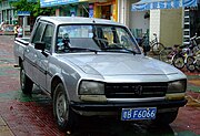 A crew cab Peugeot 504 pickup produced by Guangzhou Peugeot