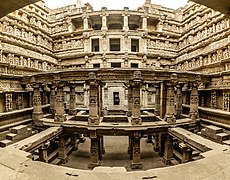 Rani ki Vav is an 11th-century stepwell, built by the Chaulukya dynasty, located in Patan. The stepwell remains well-preserved, but is partly silted over.
