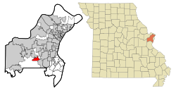 Location of Valley Park, Missouri