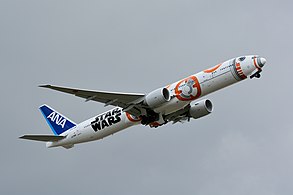 Boeing 777-300ER in Star Wars BB-8 livery