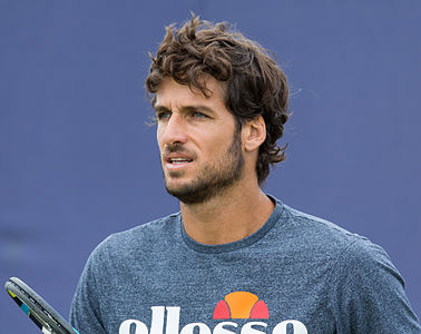 Feliciano López during practice at the Queens Club Aegon Championships in London, England.