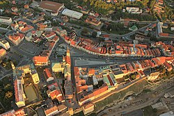 Aerial view of the historic centre