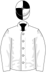 White, white sleeves, white cap, black quartered