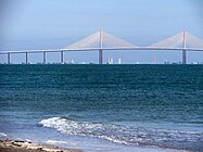 A view of the Sunshine Skyway Bridge from Fort De Soto