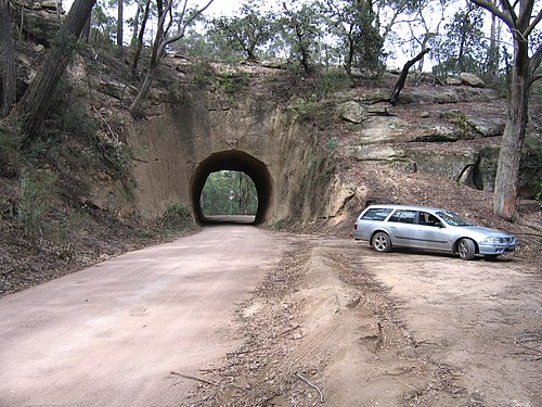 Sandstone tunnel on Wombeyan Caves Road, New South Wales
