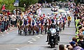 The peloton in southwest London, near the beginning of the women's road race