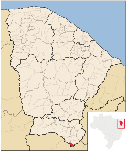 Location of Penaforte in Ceará