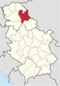 Location of the Central Banat District within Serbia