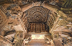 A 7th century Chalukyan-style temple ceiling, also in Aihole.