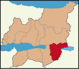 Map showing Kartepe District in Kocaeli Province