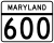 Maryland Route 600 marker