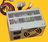 PS3 power supply, shorter than ATX, only, 300 W maximum (not to be confused with the PlayStation 3)[36]
