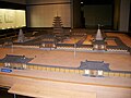 Miniature reconstruction of Mireuk Temple, Iksan, South Korea. 7th century.