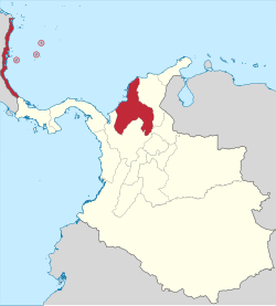 Location of Cartagena Province within Colombia