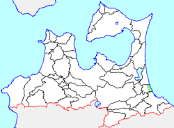 Location of Momoishi in Aomori Prefecture