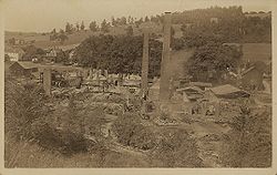 Remains of the Celadon Terra Cotta Tile Co. fire, December 1909