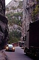 Bicaz Canyon, a narrow pass linking Romanian historical regions of Moldavia and Transylvania along DN12C national road