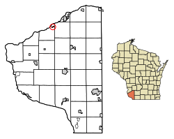 Location of Woodman in Grant County, Wisconsin.