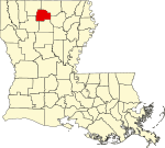 State map highlighting Lincoln Parish