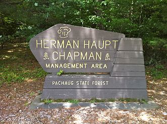 Nehantic Trail - Herman Haupt Chapman Management Area sign