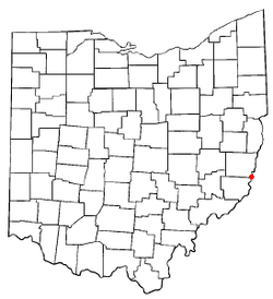 Location of Powhatan Point, Ohio
