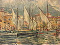 Sailing boats in the harbor of Malcesine (1960)