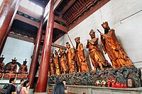 Statues of the Twenty-Four Devas (二十四諸天 Èrshísì Zhūtiān) on the right side of the Mahavira Hall