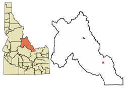 Location of Leadore in Lemhi County, Idaho.