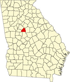 Map of Georgia highlighting Butts County