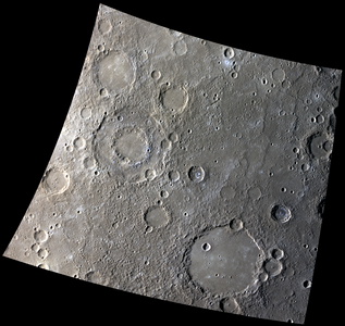MESSENGER mosaic with Schubert at lower right and Chekhov at upper left.