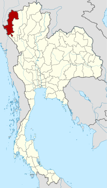 Map of Thailand highlighting Mae Hong Son province