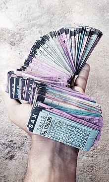 A handful of bus tickets