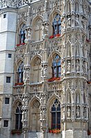 Detail of the façade of Leuven's Town Hall