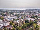 Aerial view of Liepāja with the St. Joseph Cathedral