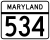 Maryland Route 534 marker