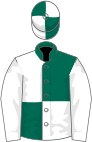 Dark green and white (quartered), white sleeves