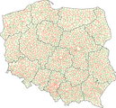Map of Poland Division into voivodeships, powiats and gminas (2013)