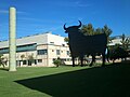 Replica of an Osborne bull, built by students, on the campus of the Polytechnic University of Valencia