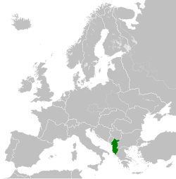 The Italian protectorate of Albania in 1942